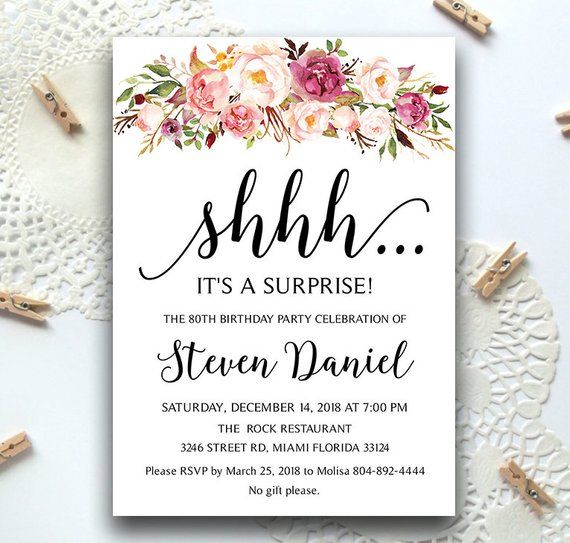Boho Floral Surprise Birthday Invitation Templett Instant Download DIY Printable Editable Shhh It/'s a Surprise Birthday Party Invitation