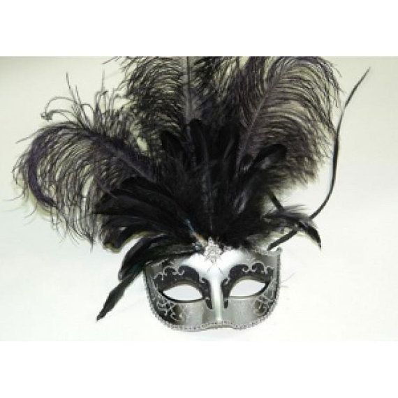 BLACK & SILVER FEATHER MASK VENETIAN CARNIVAL MASQUERADE BALL EYE PARTY MASK BLACK & SILVER FEATHER MASK VENETIAN CARNIVAL MASQUERADE BALL EYE PARTY MASK
