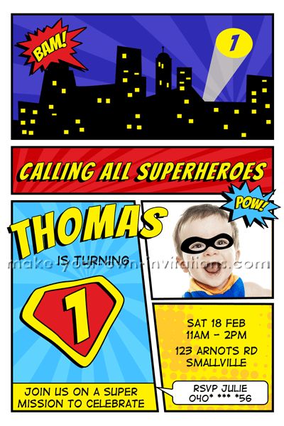 superhero invitation wording