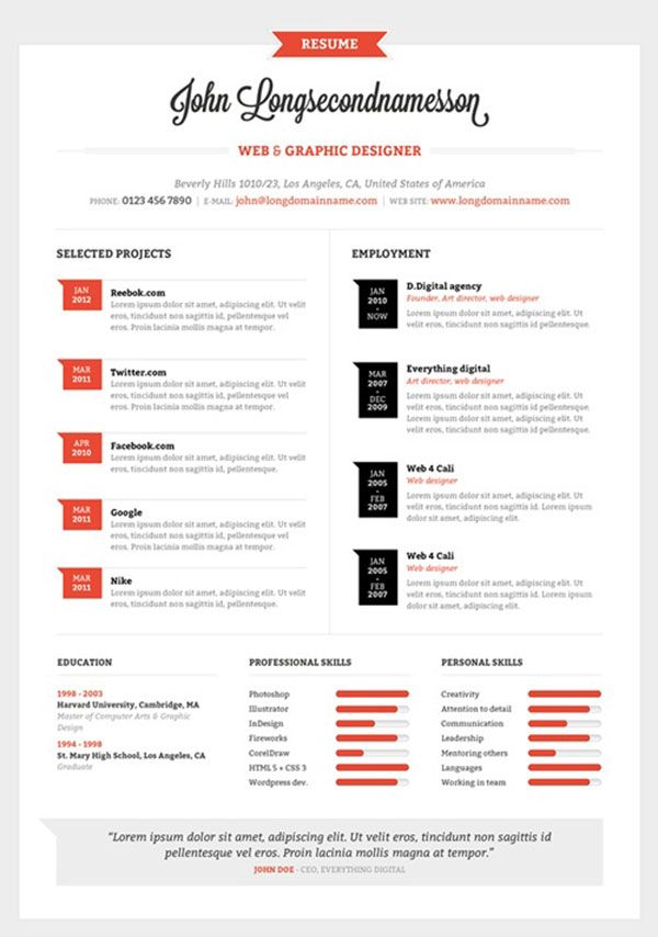 184 best Resume Inspirations images on Pinterest Resume - web design resume examples 184 best Resume Inspirations images on Pinterest Resume - web design resume examples