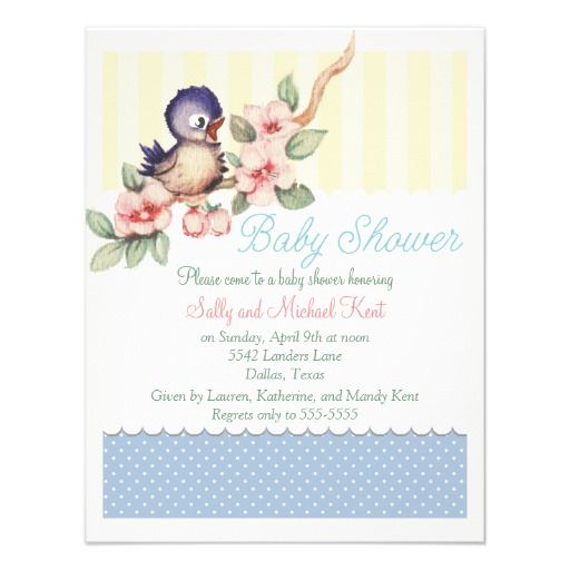 Purple Birdie Baby Shower Invites Bird Shower Invitation Baby Girl Invitation Bird Baby Shower Invitation Printable or Printed 0037-R