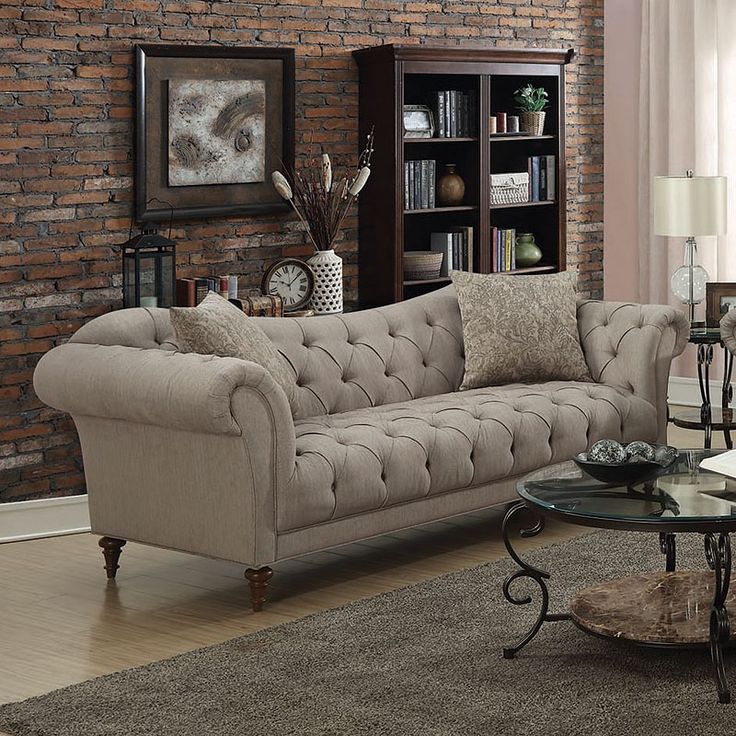 11 Best Home Decor Images On Pinterest Canapes Coastal Furniture Coaster Alasdair Sofa With On Tufting And Rolled Arms Fine Furniture