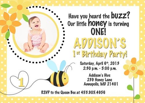 Honey Bee Birthday Invitation Printable Sleepingowlcreations