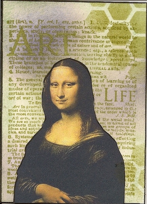 Teenage Mona Lisa Meaning Definition atc | Mona lisa, Mona friends, Artist trading cards