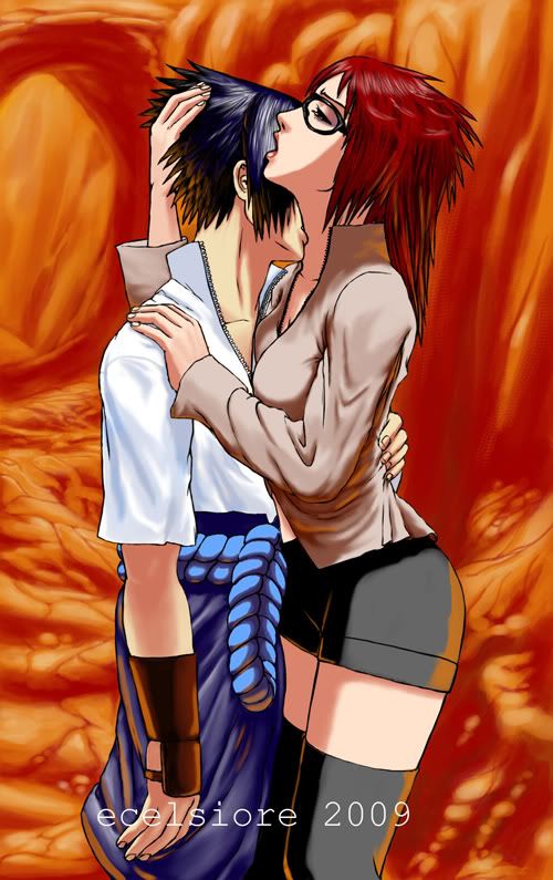 Sasuke kissing Karin on the neck | Naruto characters, Naruto girls, Sasuke