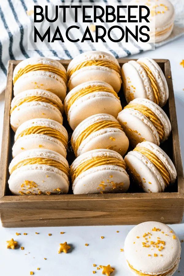 Butterbeer Macarons Recipe Macaron flavors, Macaron Butterbeer Macarons Recipe Macaron flavors, Macaron