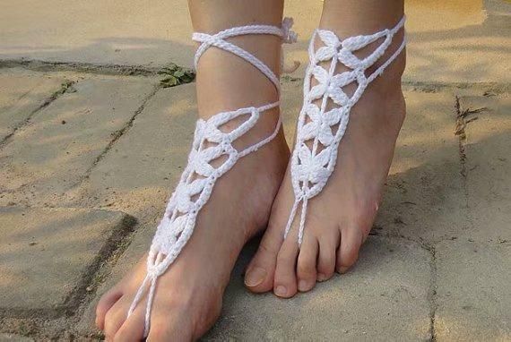 Crochet Beach Shoes Crochet Barefoot Sandals Wedding Accessories Foot Jewelry Flip Flop Bridesmaid gift