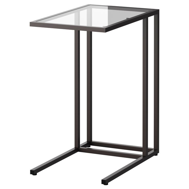VittsjÖ Laptop Stand Black Brown Glass 35x65 Cm Ikea Laptop Stand Ikea, Black Metal Round Side Table Ikea