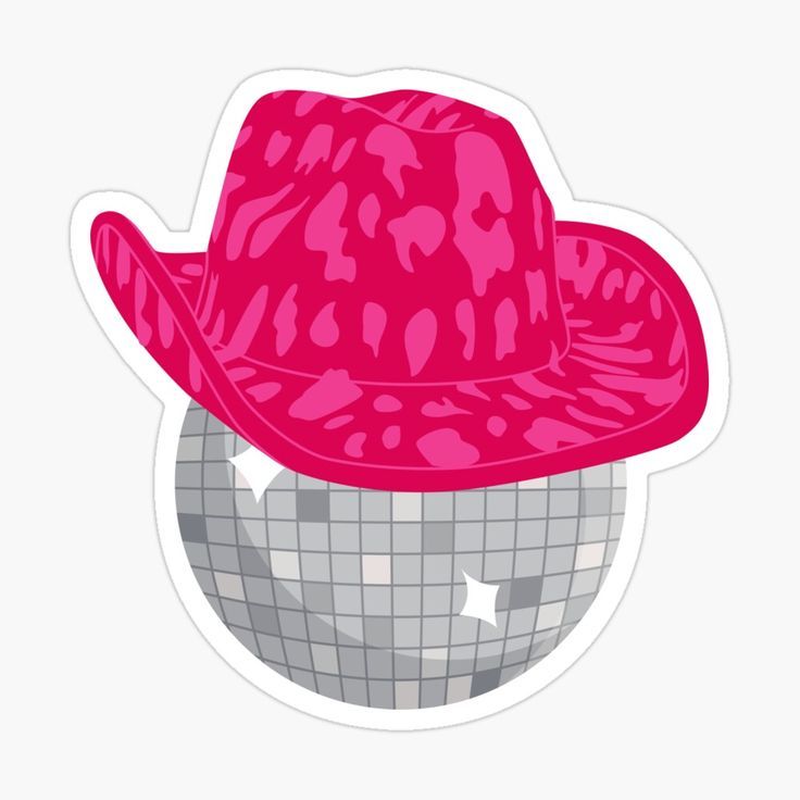 pink-cowboy-hat-cowgirl-hats-disco-ball-memory-books-retro-design