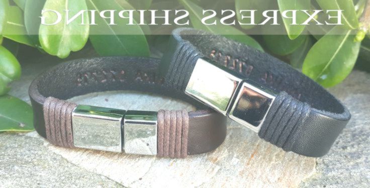 Personalized Hidden Message Bracelet Mens Womens REAL Leather Jewelry Custom Sec..., #bracele...
