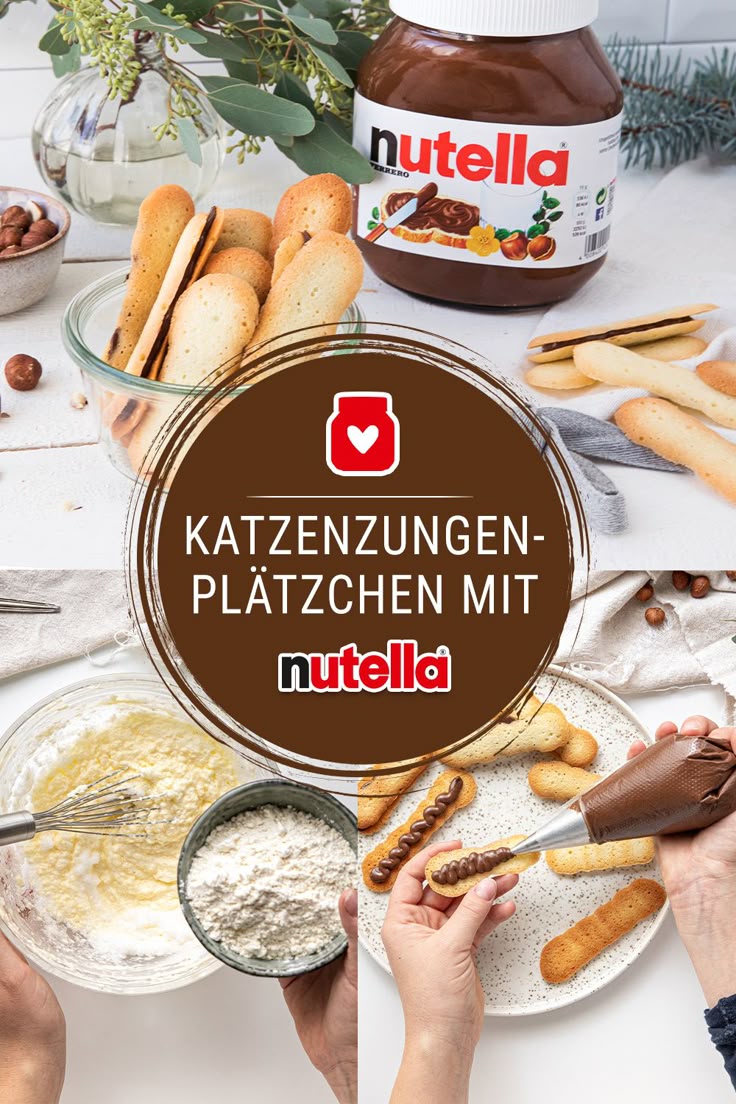 Katzenzungenplätzchen mit nutella