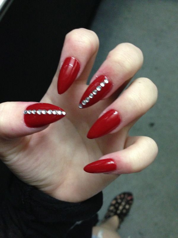 Stiletto Red Diamond Nails Not For Everyday But A Special Stiletto Red Diamond Nails Not For Everyday But A Special Occasion So Pretty And Cly Stufff Nail Designs