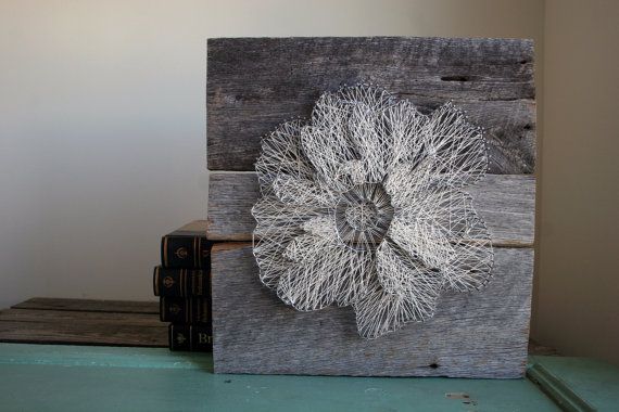 String Wall Art a floral anemone made with nail and string art! looks diy'able String Wall Art a floral anemone made with nail and string art! looks diy'able