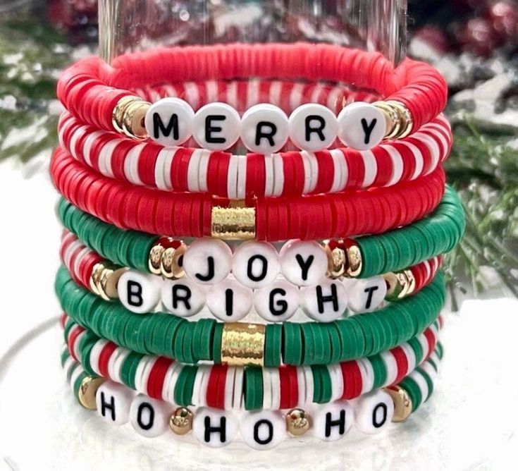Chrismas Bracelets Christmas Jewelry Diy Make Clay Beads Clay 7c4a3f6a82a8dfad5091a31bd4cc36a0