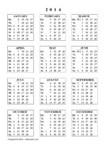 2014 and 2015 calendar printable