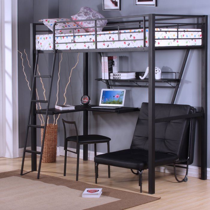 Create A Comfortable And Functional Bedroom For Your Teenager With This Senon Loft Bed Desk Piece Fe Kids Beds Twin Bunk Kids Loft Beds Twin Bed Bunk, Bed And Desk Combo Teenager