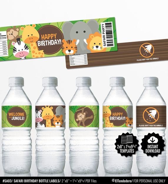 Botella infantil personalizada - ANIMALES - Mildri