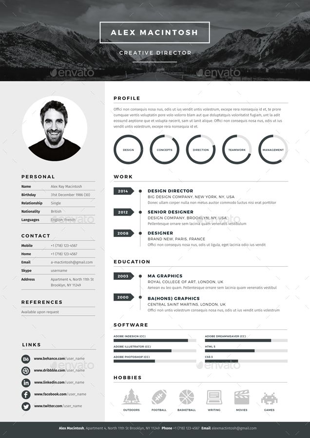 cv template adobe illustrator graphic design resume professional cover letter templates