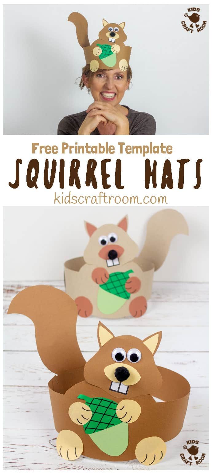 This free printable Squirrel Hat Craft is adorable! Print the template to make y...