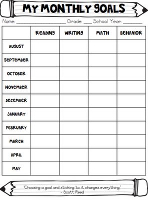 weekly goal sheet