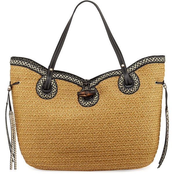 Eric Javits Watuti Scalloped Straw Tote Bag 475 Brl Liked On Eric Javits Watuti Scalloped Straw Tote Bag 475 Brl Liked On Polyvore Featuring Bags Handbags Medium Beige White Handbag Zip