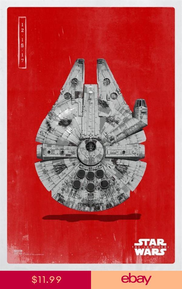 Star Wars The Last Jedi VIII Movie Millennium Falcon Poster 18x12 36x24 40x27/"
