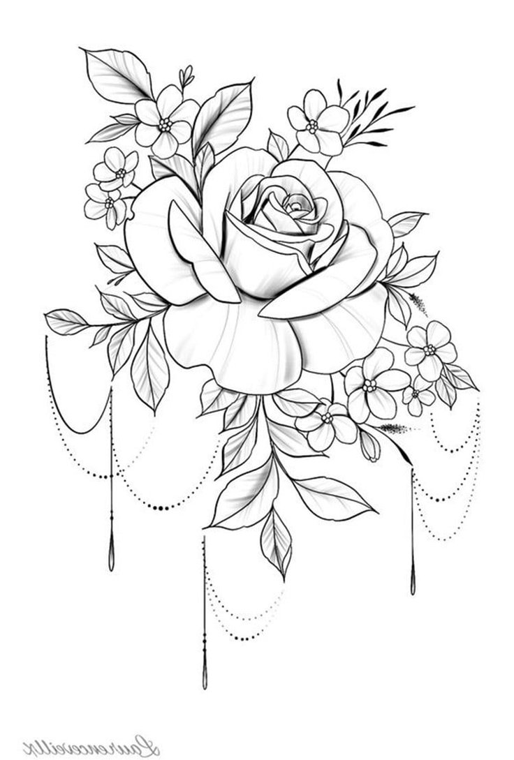 Floral Thigh Tattoo Design