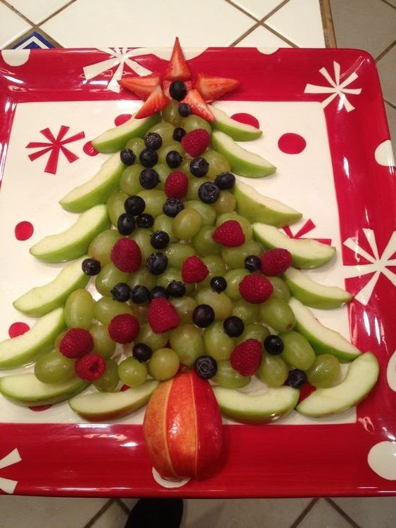 Bandeja de árbol de navidad de frutas