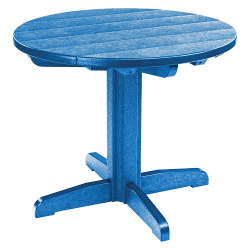 Cr Plastic Generations 32 In Round Dining Pedestal Table Blue Kitchen Bases Dining Table, 3 Foot Round Patio Table Cover