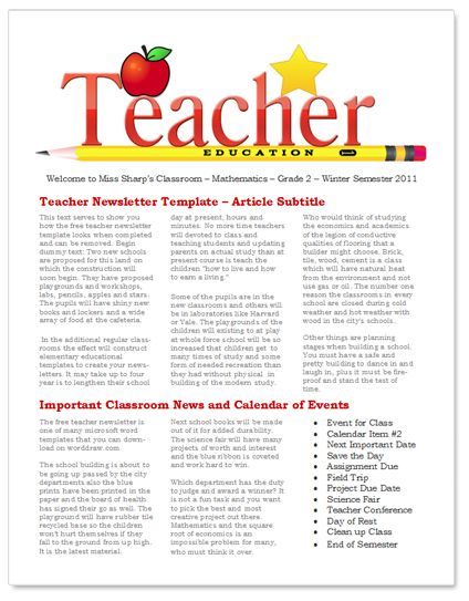 40 best Newsletters for School images on Pinterest Newsletter - newsletter templates free for word 40 best Newsletters for School images on Pinterest Newsletter - newsletter templates free for word