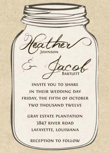 Wedding Invitations Free Mason Jars Hairstyleakeup Printable Kraft Mason Jar Wedding Invitation By Notableaffairs Weddinginvitations Freemasonjars