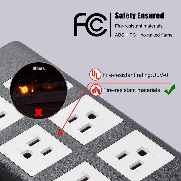 SUPERDANNY Surge Protector Power Strip Power Strip Surge Protector SUPERDANNY