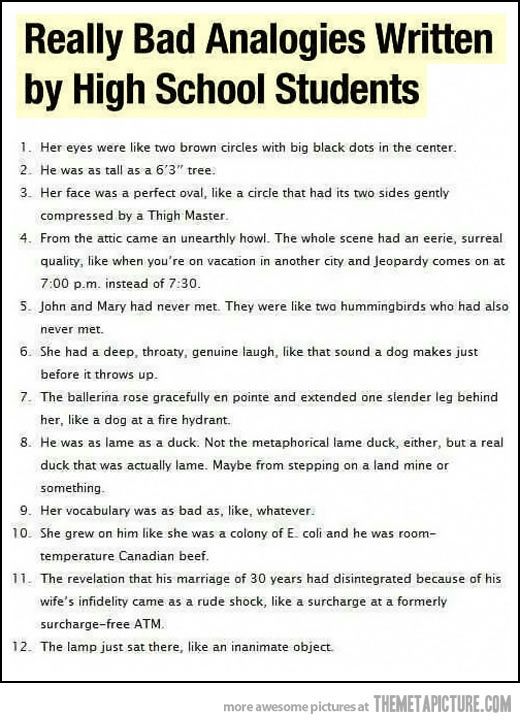 Analogy Essay Sample Romefontanacountryinncom Inanimate Object Essay Example Of Analogy Essay Analogy Literary
