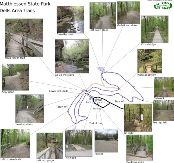 Matthiessen State Park Dells Area - 7cf6a5c3d3847fa09e9ae8ec814d29a6 Trail Maps State Parks