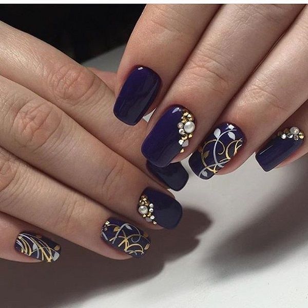 The 25 Best Navy Blue Nail Designs Ideas On Pinterest 30 Dark Blue Nail Art Designs