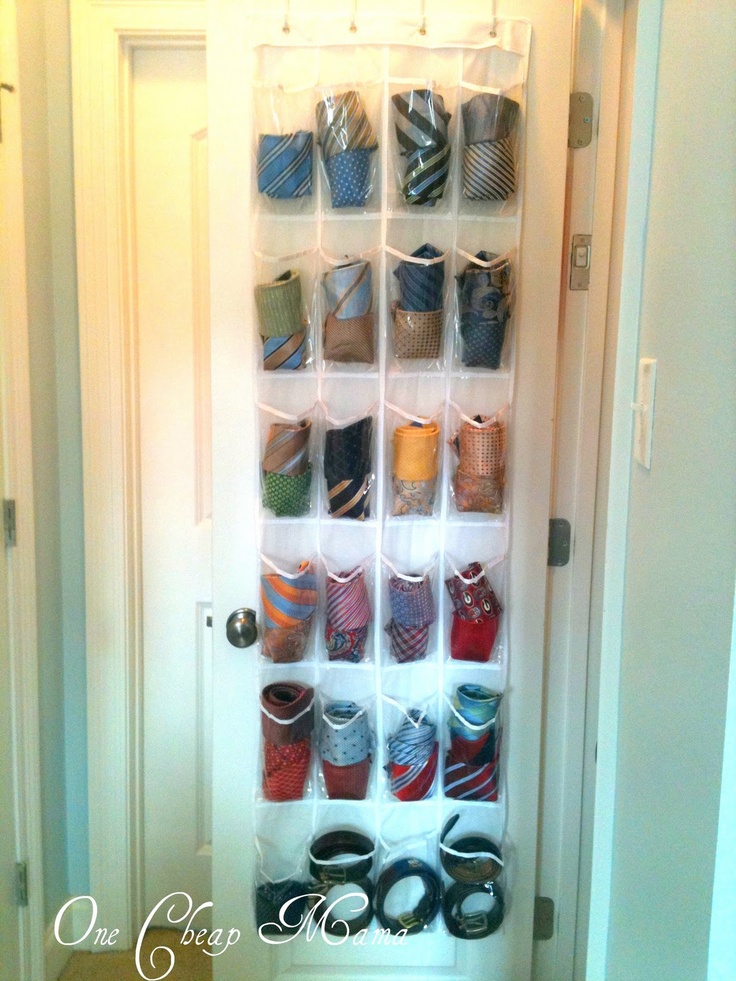 77 Best Uses For Pocket Organizers Images On Pinterest One Mama Uses Her Shoe Organizer For Hubby S Ties And Belts