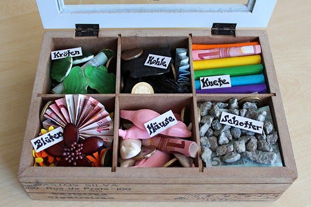 Lustiges Geldgeschenk mit Mäuse, Kröten, Kohle, Knete, Schotter, Moos, Blüten...