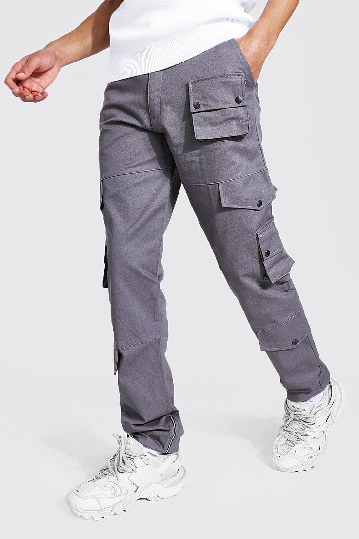 Tall Relaxed Fit Twill Cargo Pants, boohooMAN USA