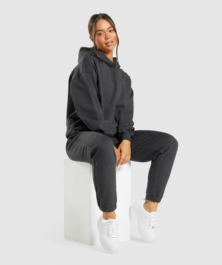 Gymshark Rest Day Sweats Hoodie - Black Marl