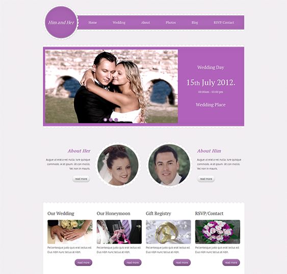 wedding web pages
