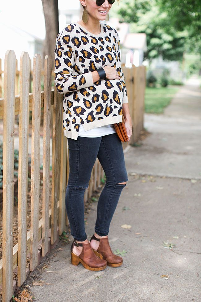 Leopard maternity sweater with jeans. Cute maternity! – Weetzie Bat – Schwanger Kleidung Leopard maternity sweater with jeans. Cute maternity! – Weetzie Bat – Schwanger Kleidung
