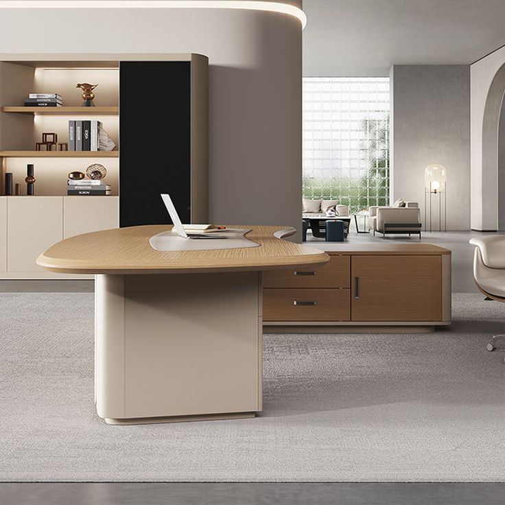 L Shaped Desk with Storage Drawers Wood Executive Desk in 2024 | L