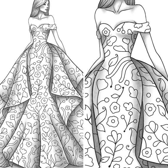 Coloring Books for Girls: Cute Dress and Fashion Stylist Patterns