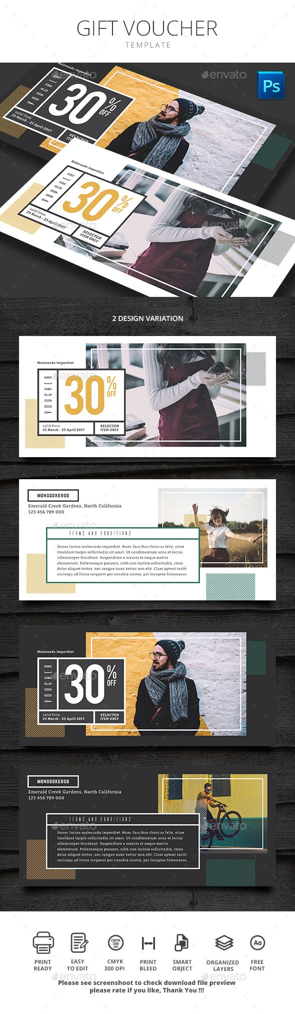 #Voucher - Loyalty #Cards Cards & #Invites Download here: https://graphicriver.net/item/voucher/19577621?ref=alena994