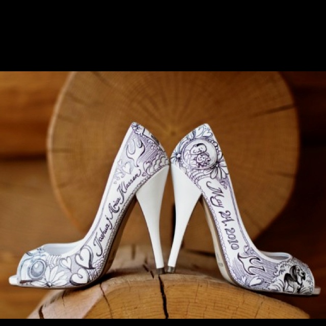 Painted Wedding Shoes Painted Wedding Shoes
