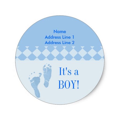 Round Address Label Blue Baby Feet Baby Shower | Zazzle.com | Baby shower stickers, Baby feet ...