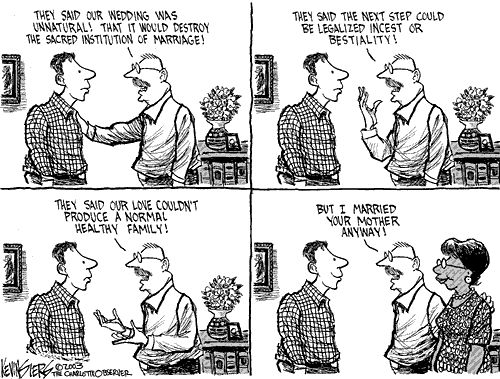 50 years of seismic social shifts in 4 panels... [Kevin Siers, cartoonist for th...