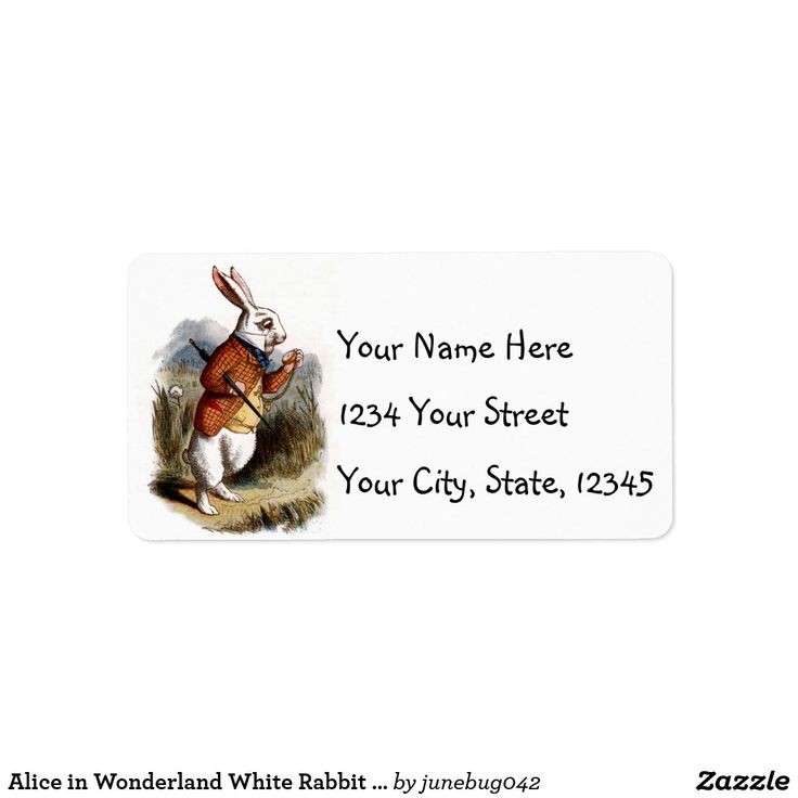 Alice in wonderland address labels