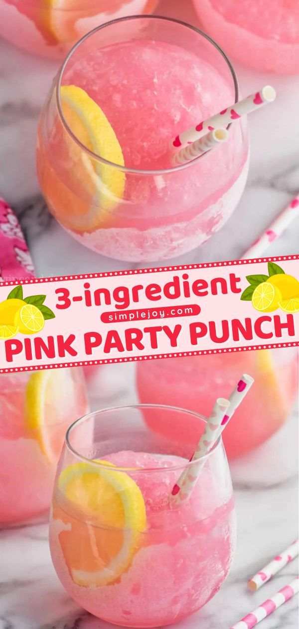 Three Ingredient Pink Party Punch | Party punch recipes, Pink party punches,  Alcoholic punch recipes