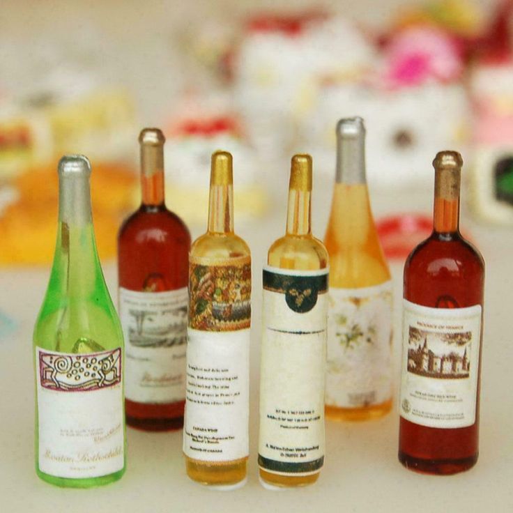 3Pcs 12.01 Wein Mini Bottle Modell Puppenhandmade Miniatur Kollektion N7E2 C7V3